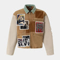 Punk Retro Collage Print Distressed Heavy Jacket - 2539
