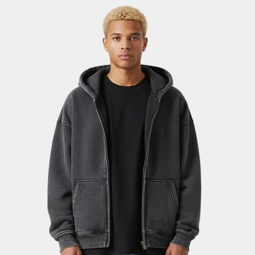 Heavyweight Zipped Hoodie - Moss Green