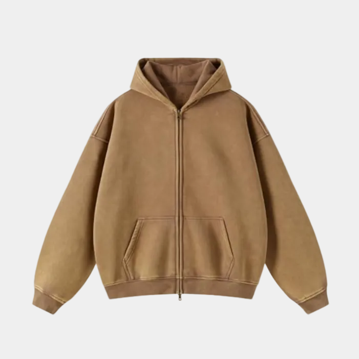 Heavyweight Zipped Hoodie - Moss Green