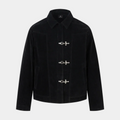 Retro Unique Metal Button Suede Lapel Bomber Jacket