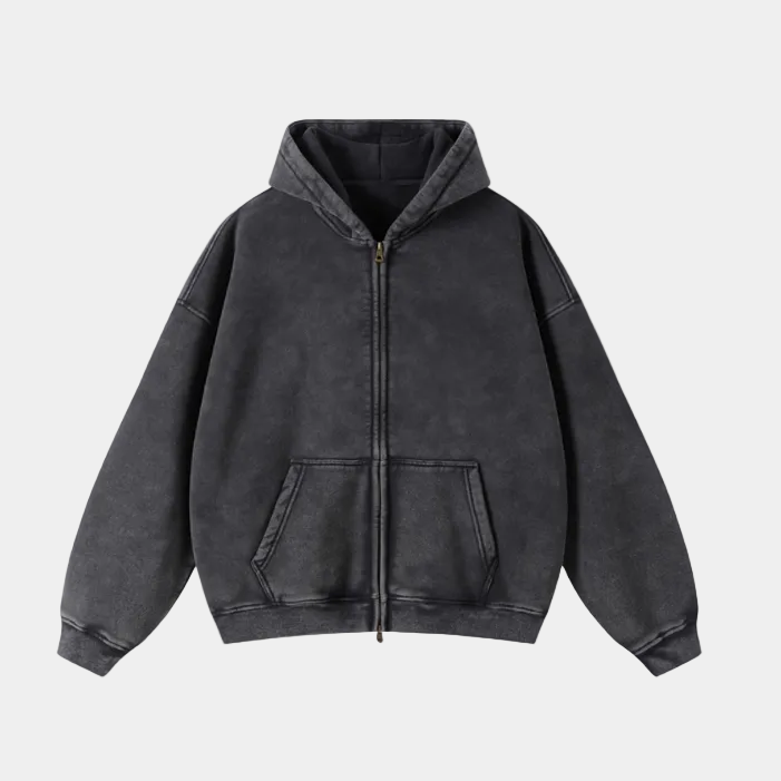 Heavyweight Zipped Hoodie - Navy Blue