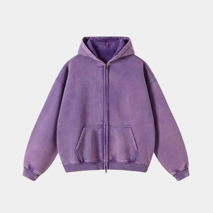 Heavyweight Zipped Hoodie - Red