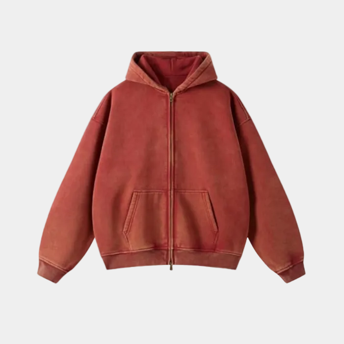 Heavyweight Zipped Hoodie - Pink