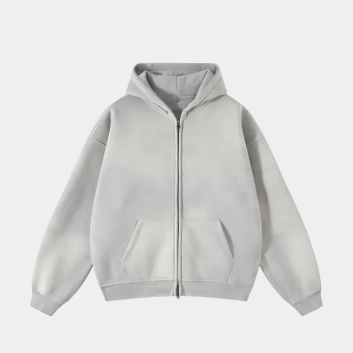 Heavyweight Zipped Hoodie - Red