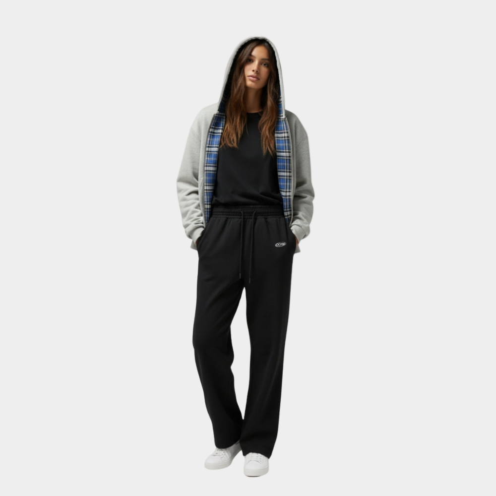 Checkered Inside Out Zipper - Gray