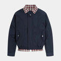 Faux Two-Piece Plaid Layered Workwear Jacket